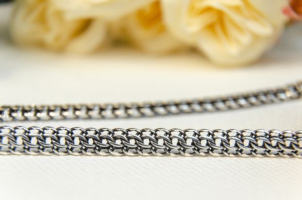 Men's silver chain "Python"